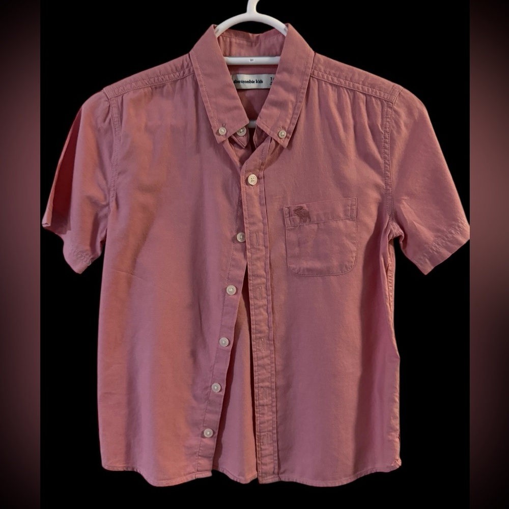 Abercrombie Kids Pink Short Sleeve Button-Down Shirt